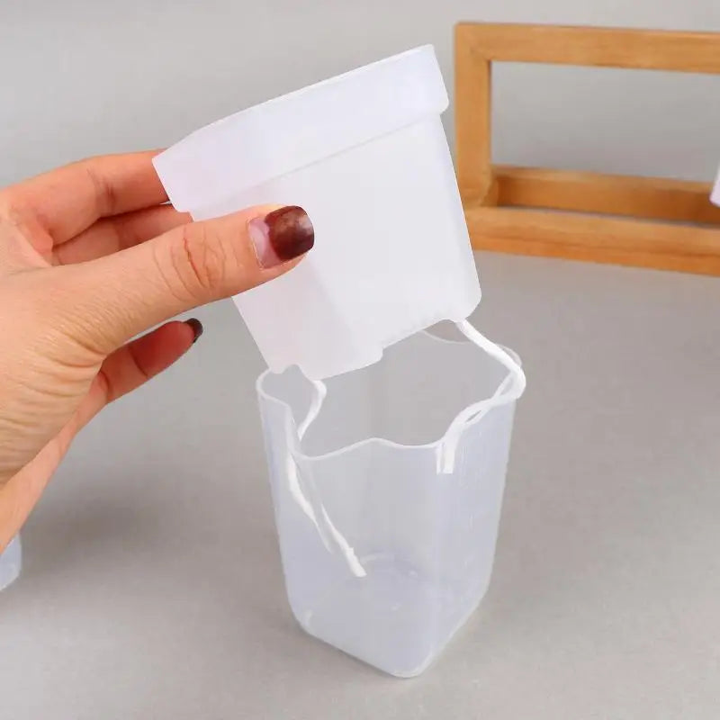 Clear Self Watering Plant Pot Plants Double-layer Flower Pots Planter
