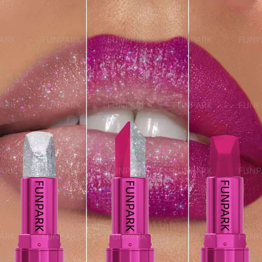 FUNPARK Glitter Two-Tone Matte Lipstick | High Pigment Lip Glaze