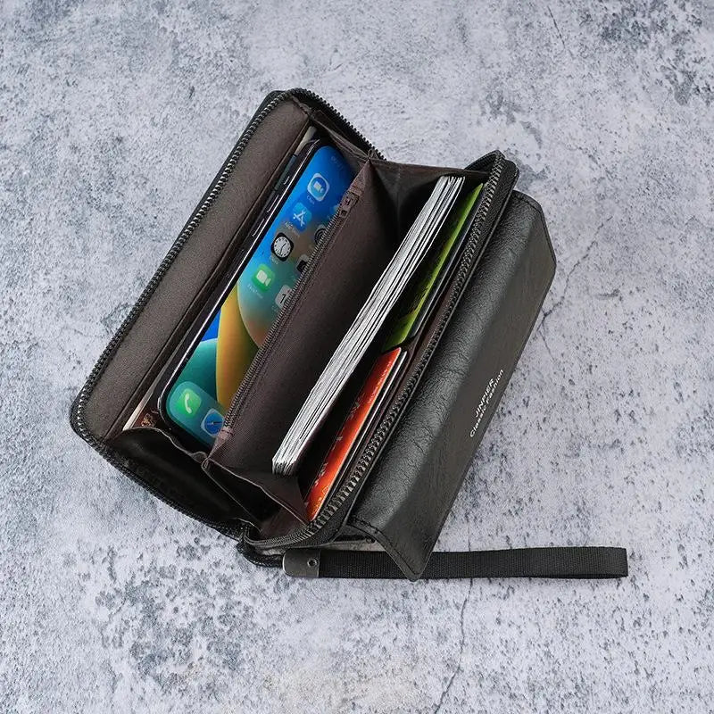 Men's Long Zipper Wallet | Multi-Card Slots & Coin Pocket