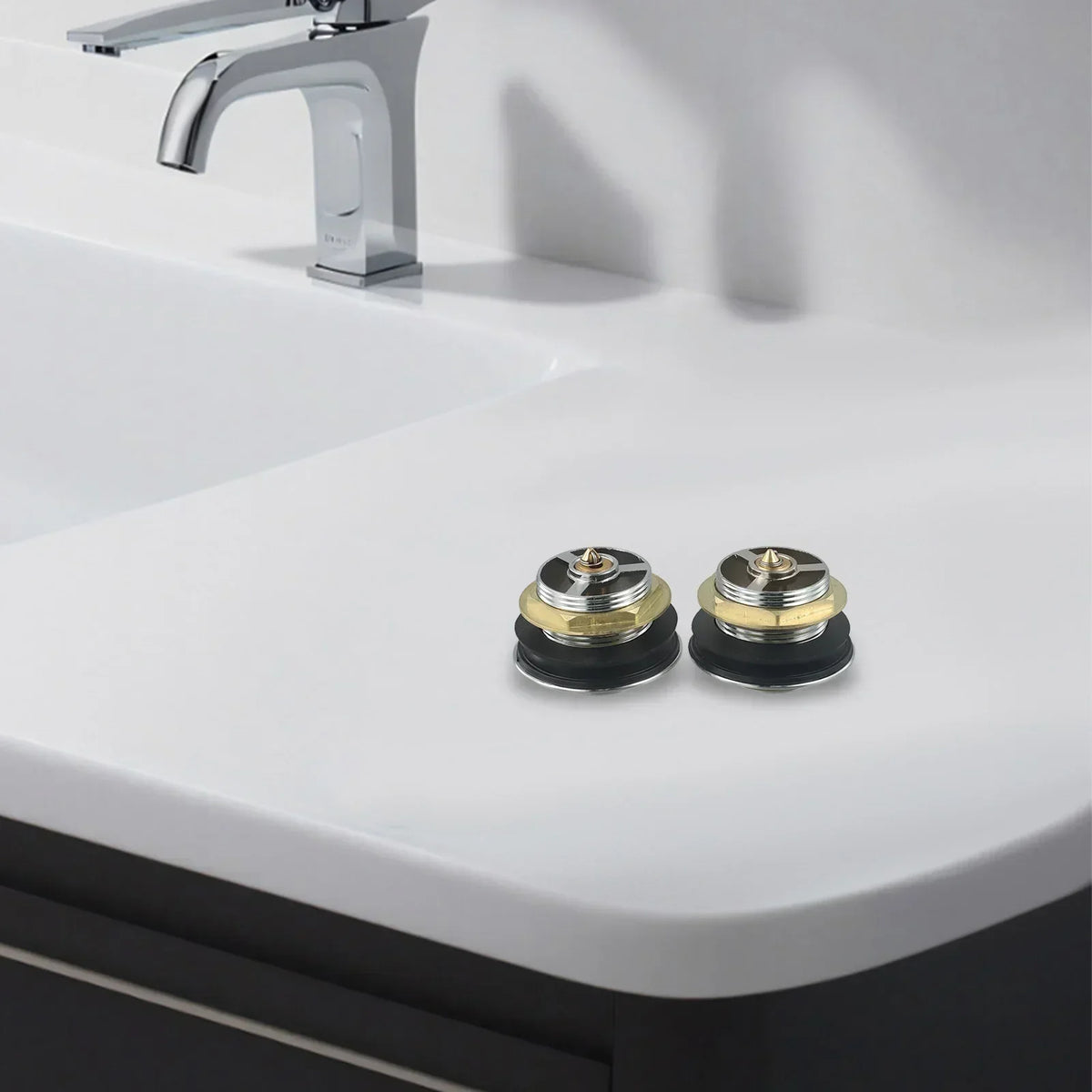 Brass Push-Button Bathtub Pop-Up Drain | Tub Replacement Part