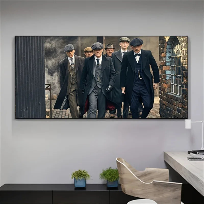 Vintage Art Deco Gangster Film Canvas Wall Art Print | Unframed