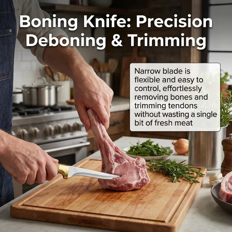 3-Piece Professional Kitchen Knife Set with Sheaths