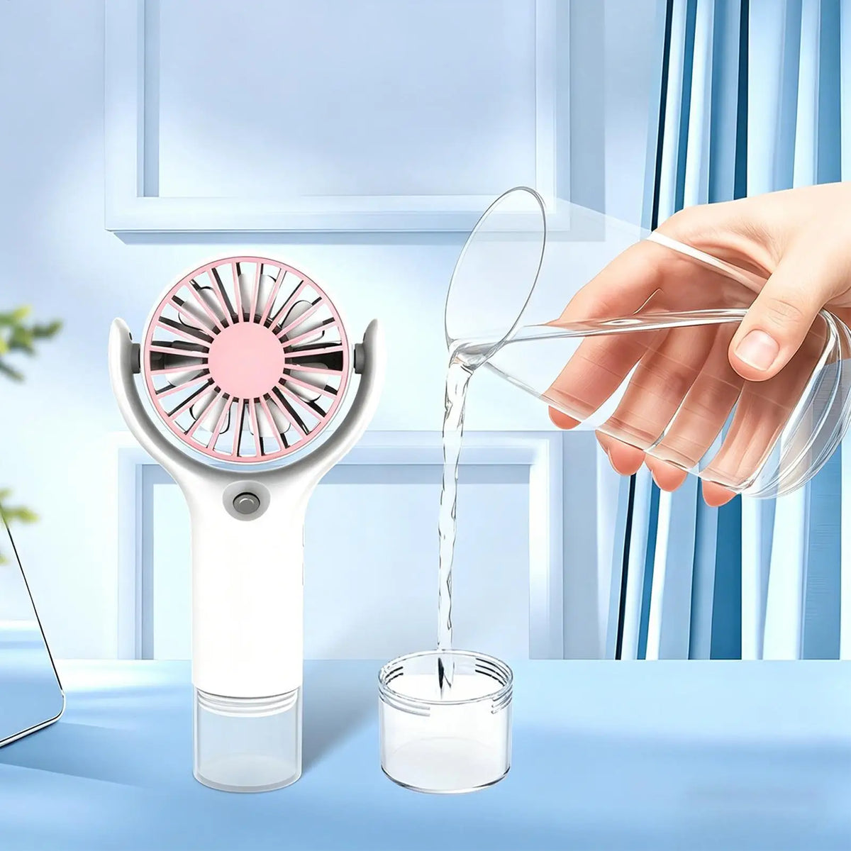 Portable Handheld Mist Fan – USB Rechargeable 3-Speed Cooling