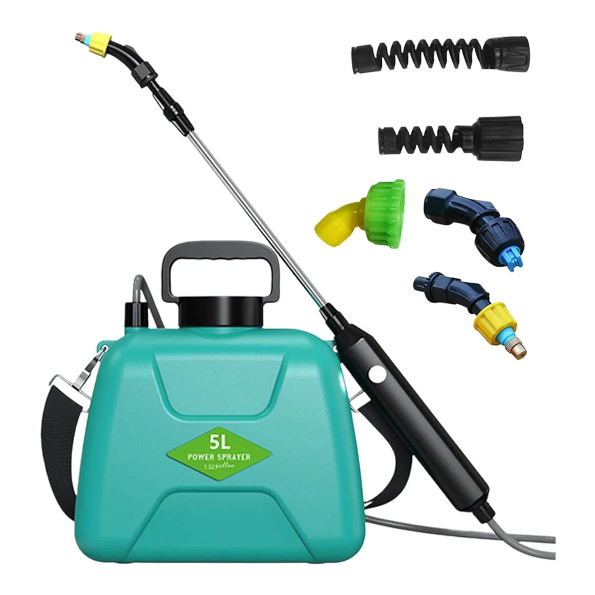 Battery Powered Sprayer 3 Mist Nozzles Rechargeable Retractable Wand