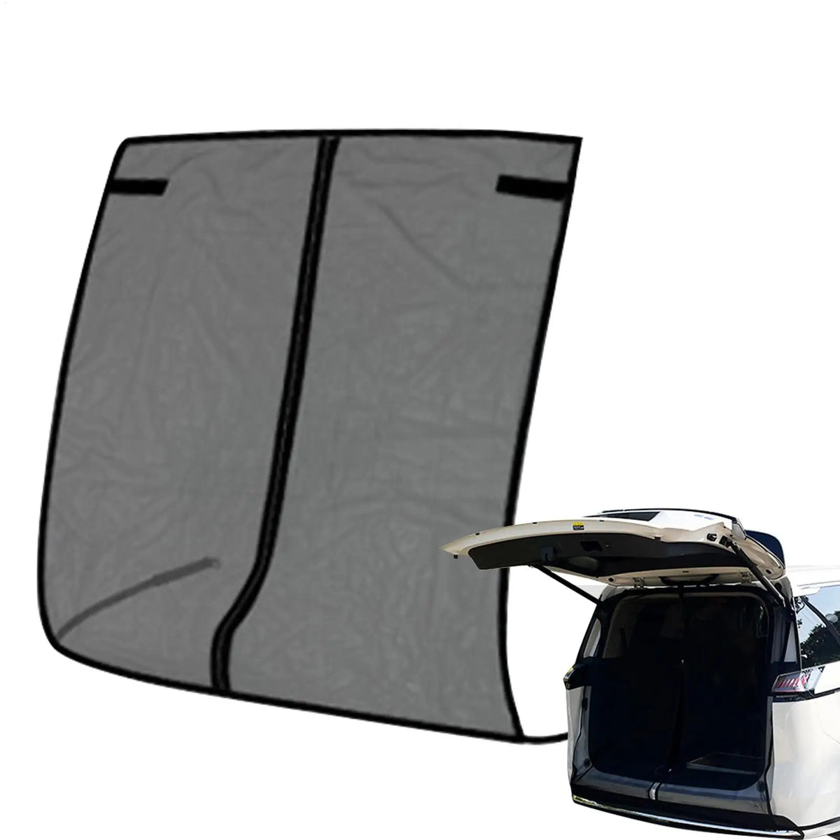 SUV Tailgate Mesh Screen – Magnetic UV Fly Screen 58x57 Inch