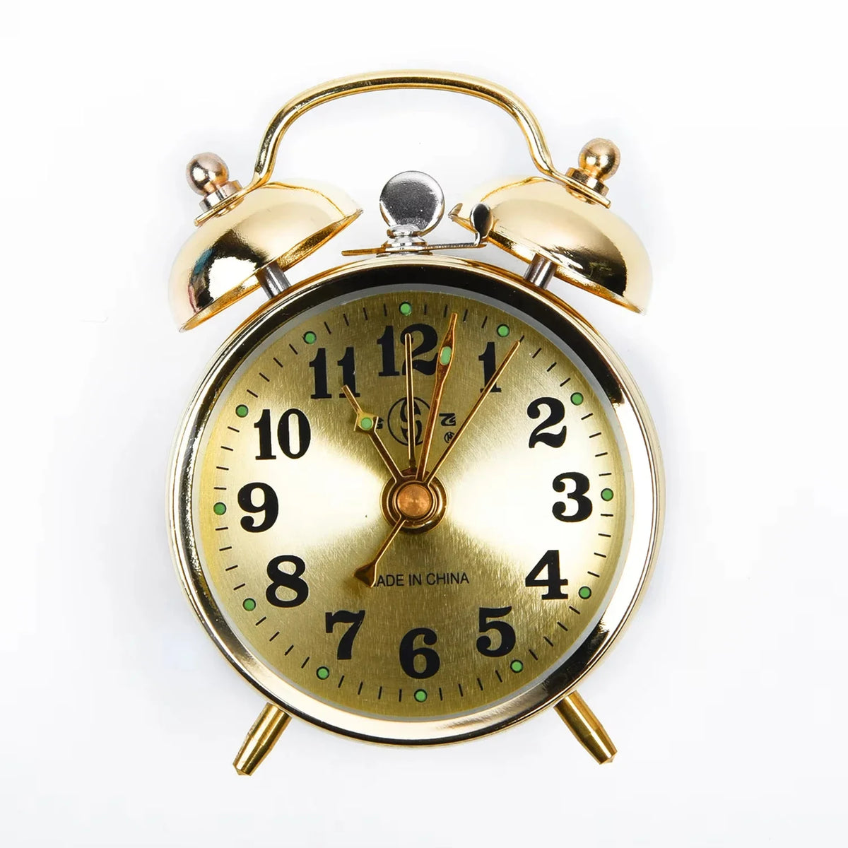 NOCCLILI Metal Mechanical Wind-Up Alarm Clock | 7cm Gold Retro