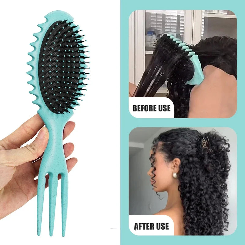 Curl Defining Boar Bristle Brush & Detangling Comb Set