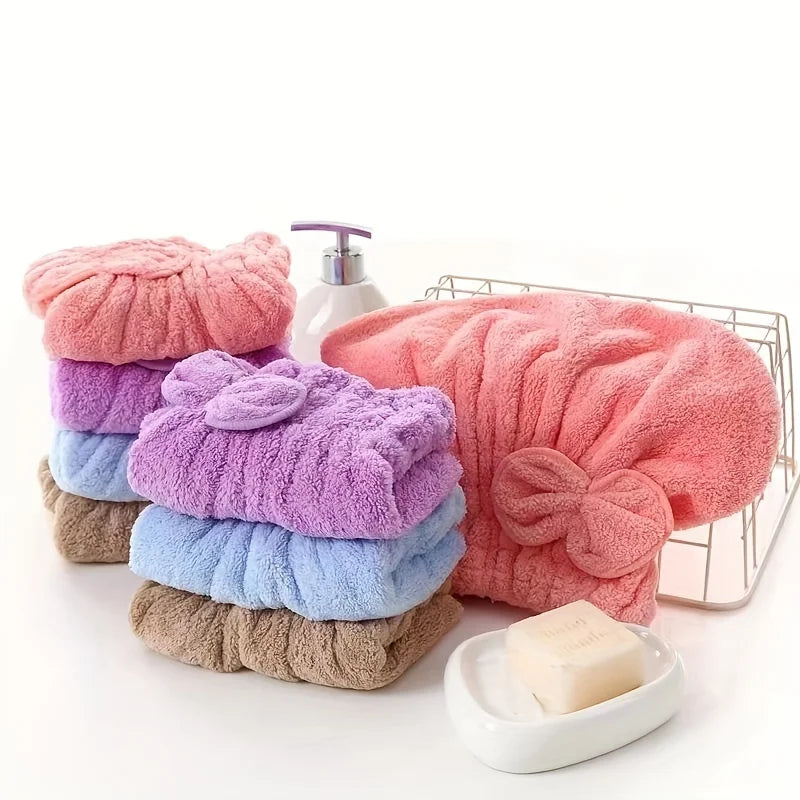 Microfiber Hair Drying Cap – Soft, Fast-Drying Turban Wrap