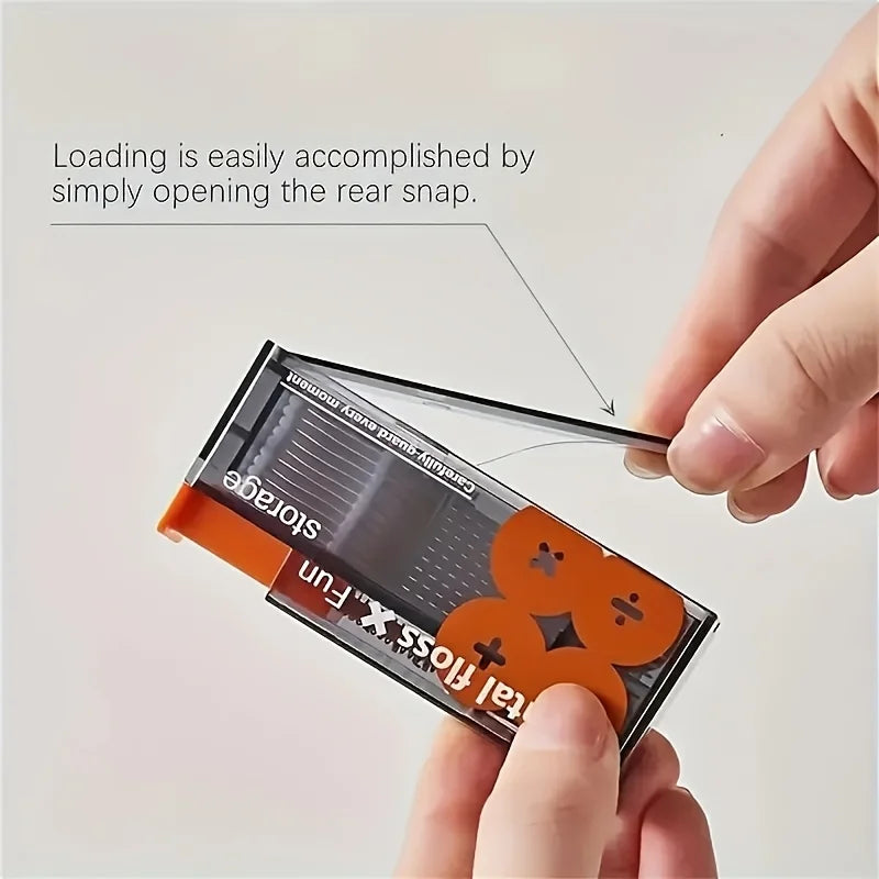 Portable Floss Dispenser Includes Automatic Ejectable Organiser Oral