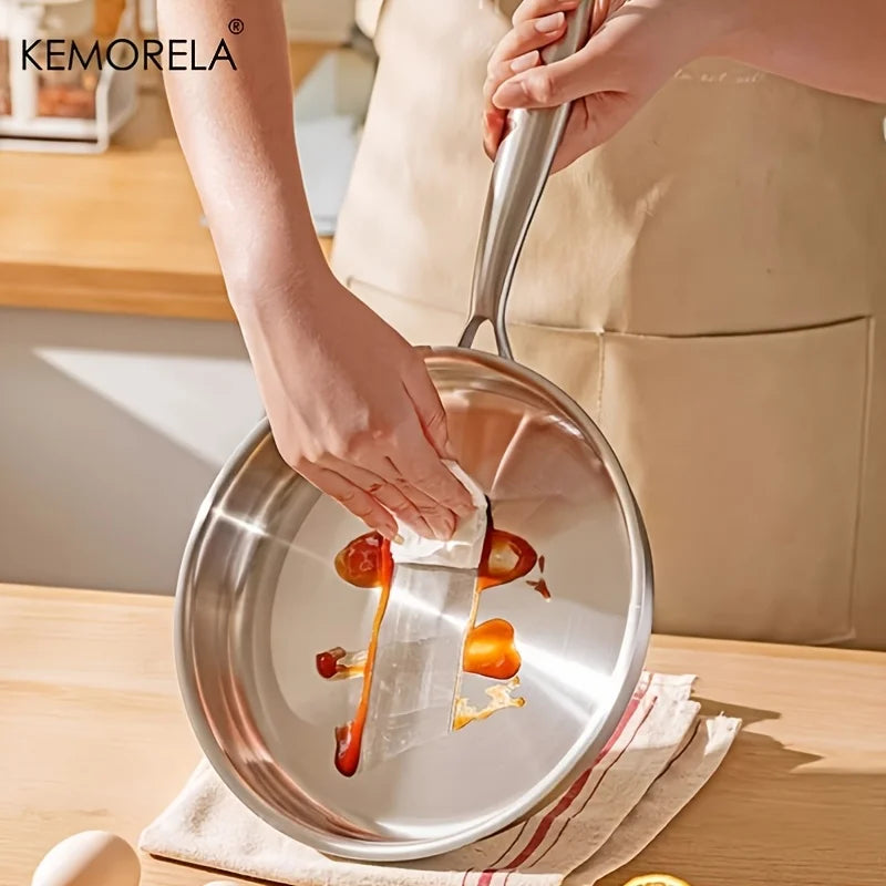 KEMORELA 3-Piece Stainless Steel Non-Stick Frying Pan Set