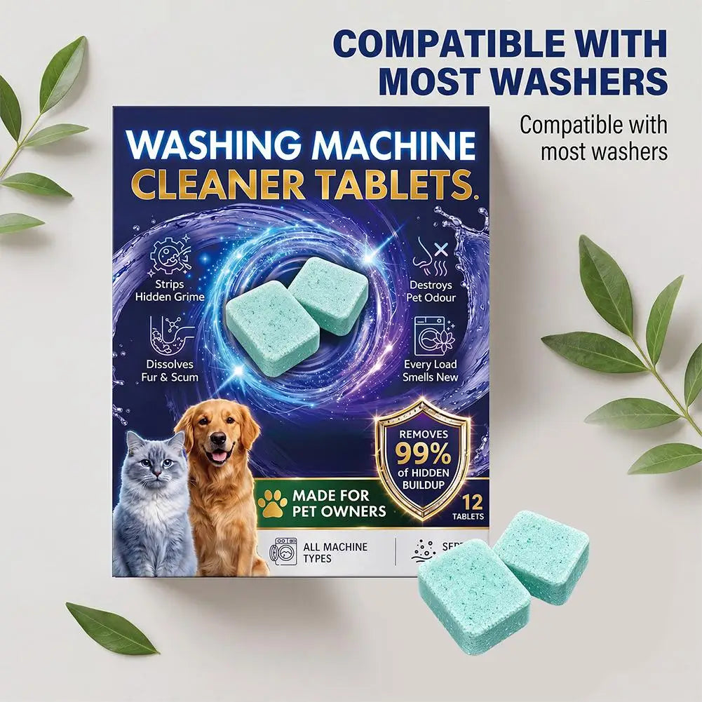 Washing Machine Cleaning Tablets 12/24 Pack – Descaler & Deodorizer