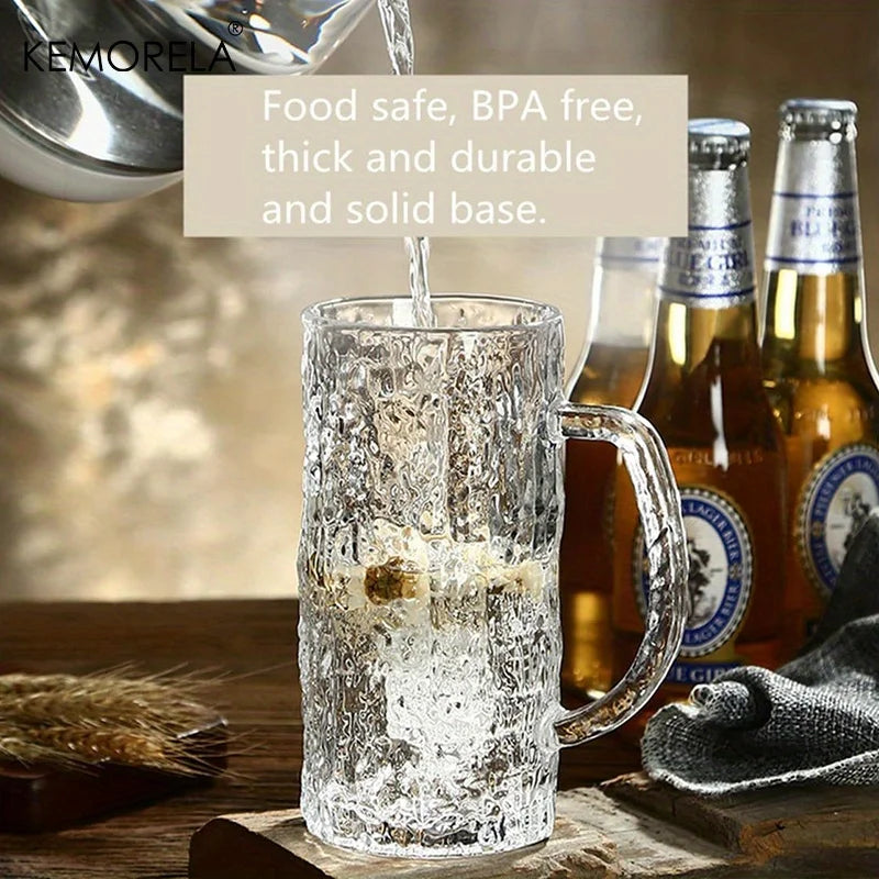 KEMORELA 400ml Frosted Glacier Pint Beer Mugs | Bar Grade Glass