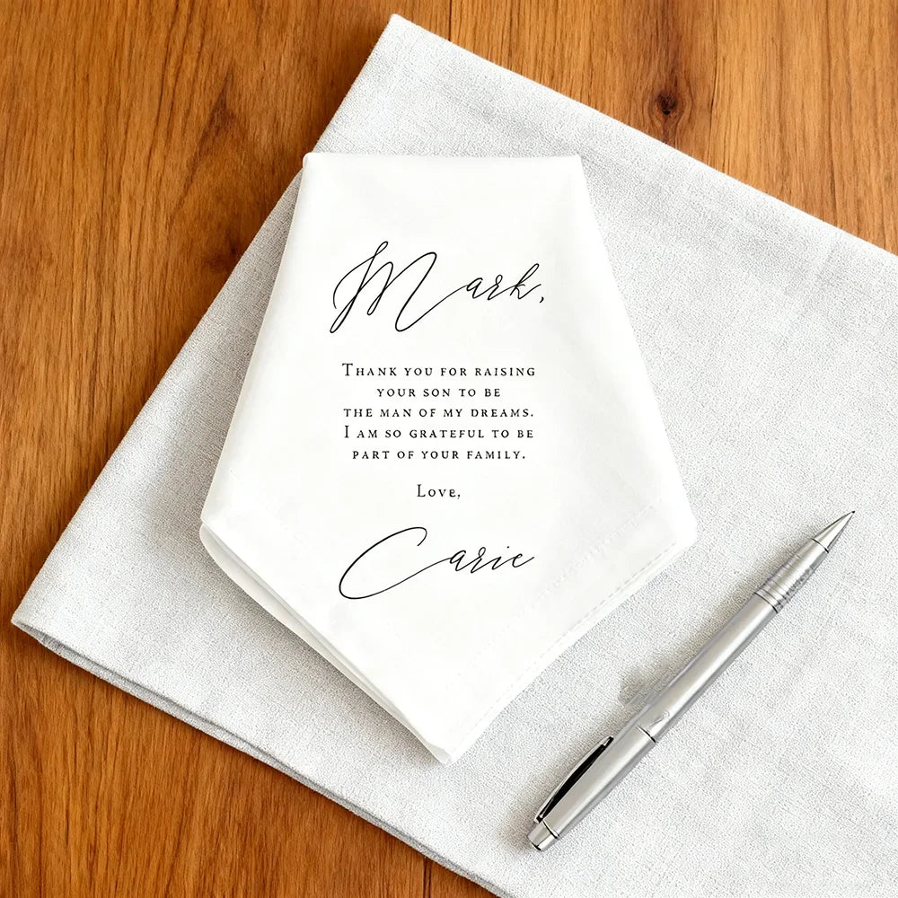 Personalized Father of Groom Handkerchief | Bride Wedding Gift