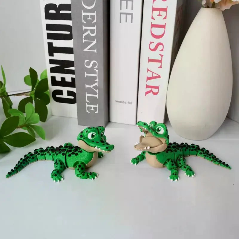 3D Printed Crocodile Toy – Movable Joints Desk Statue