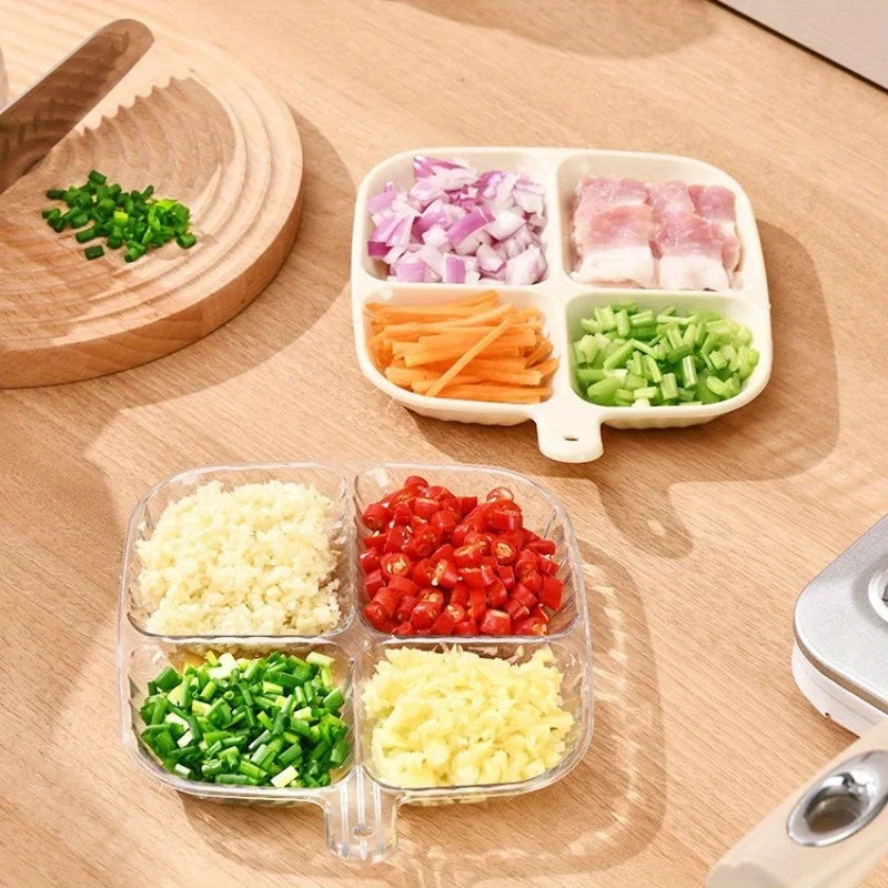 4 Grids Food Fruit Storage Box Portable Compartment Refrigerator