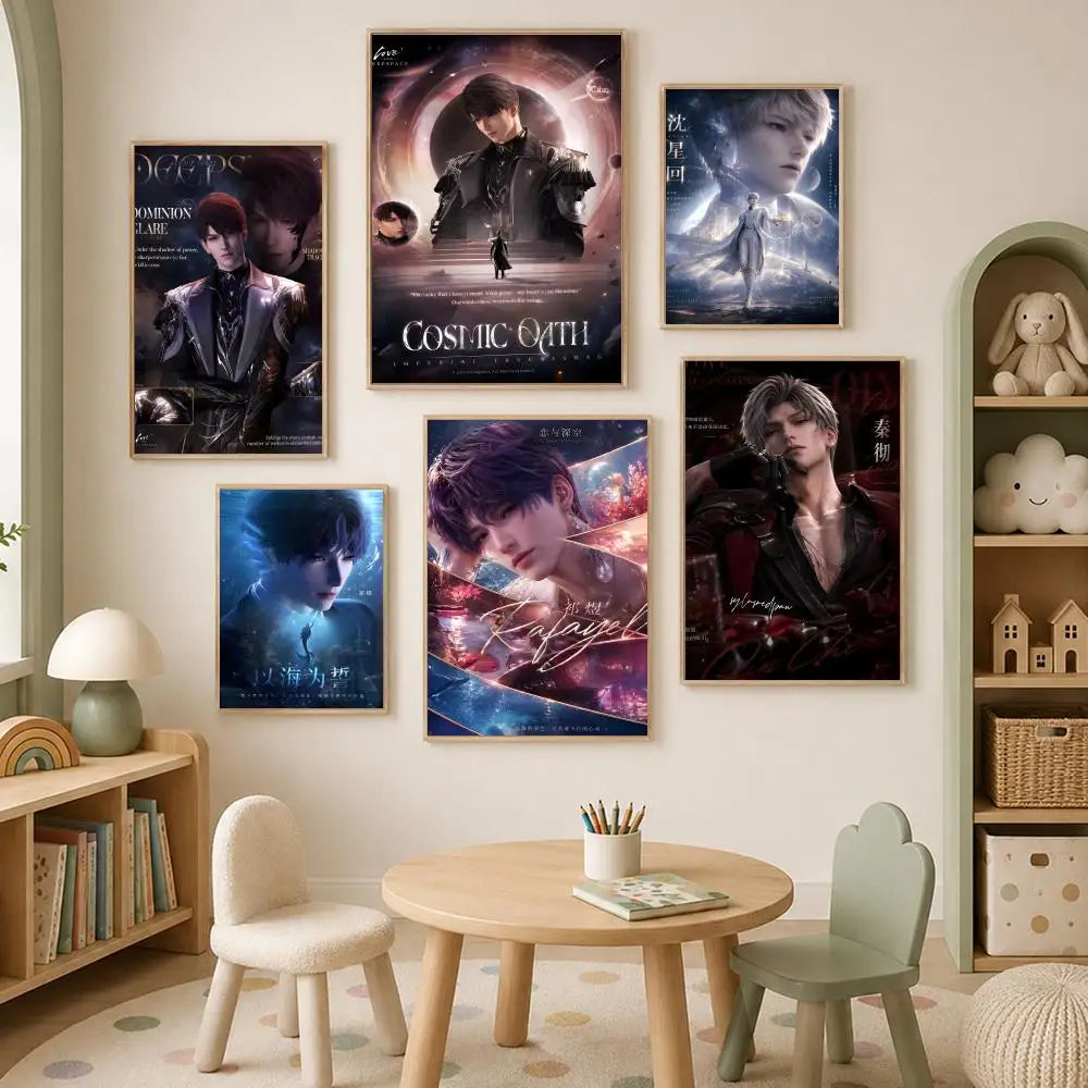 Love & Deepspace HD PVC Wall Poster – Self-Stick Waterproof