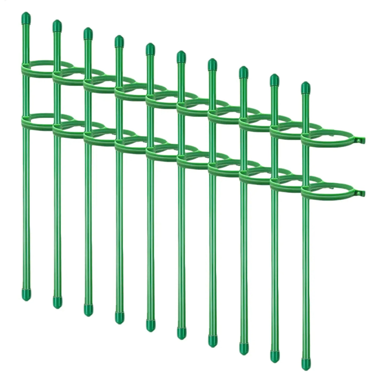 10-Pack Adjustable Plant Support Stakes with Clips – 45cm