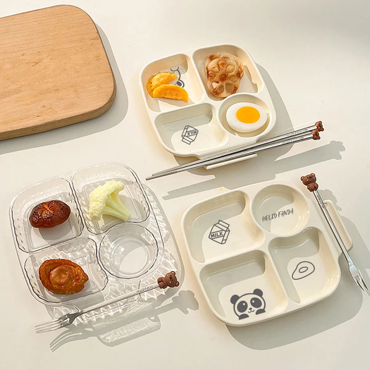 Divided Portion Control Plates | Multi-Section Cafeteria Tray