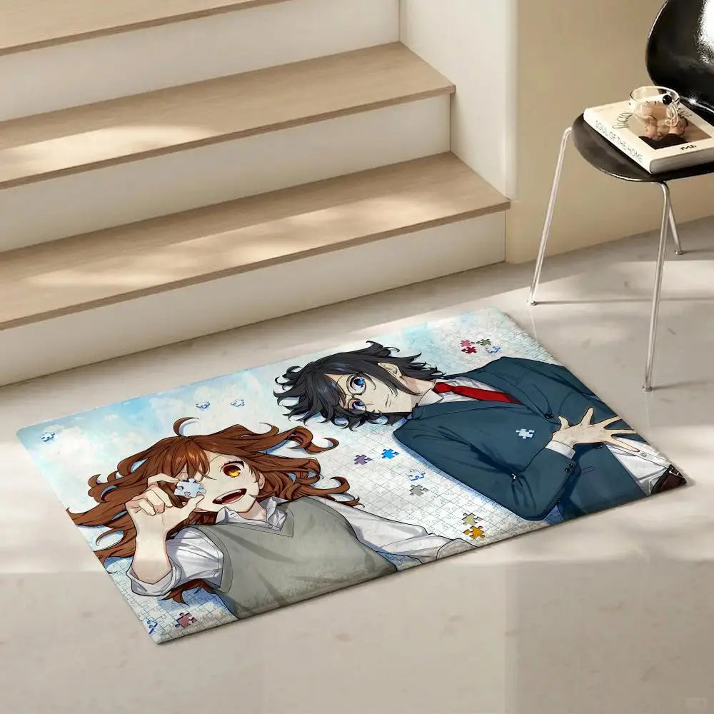 Horimiya Anime Flannel Floor Mat – Non-Slip Soft Indoor Rug