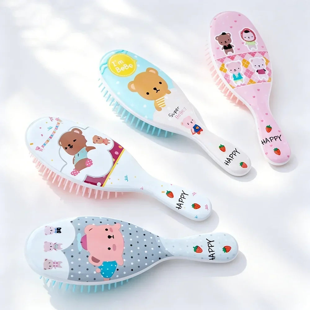 Mini Cartoon Teddy Bear Air Cushion Detangling Hair Brush