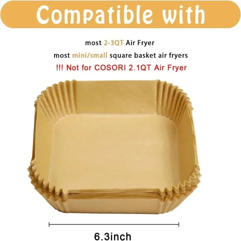 Disposable Air Fryer Liners 50/100/200pcs – Round & Square
