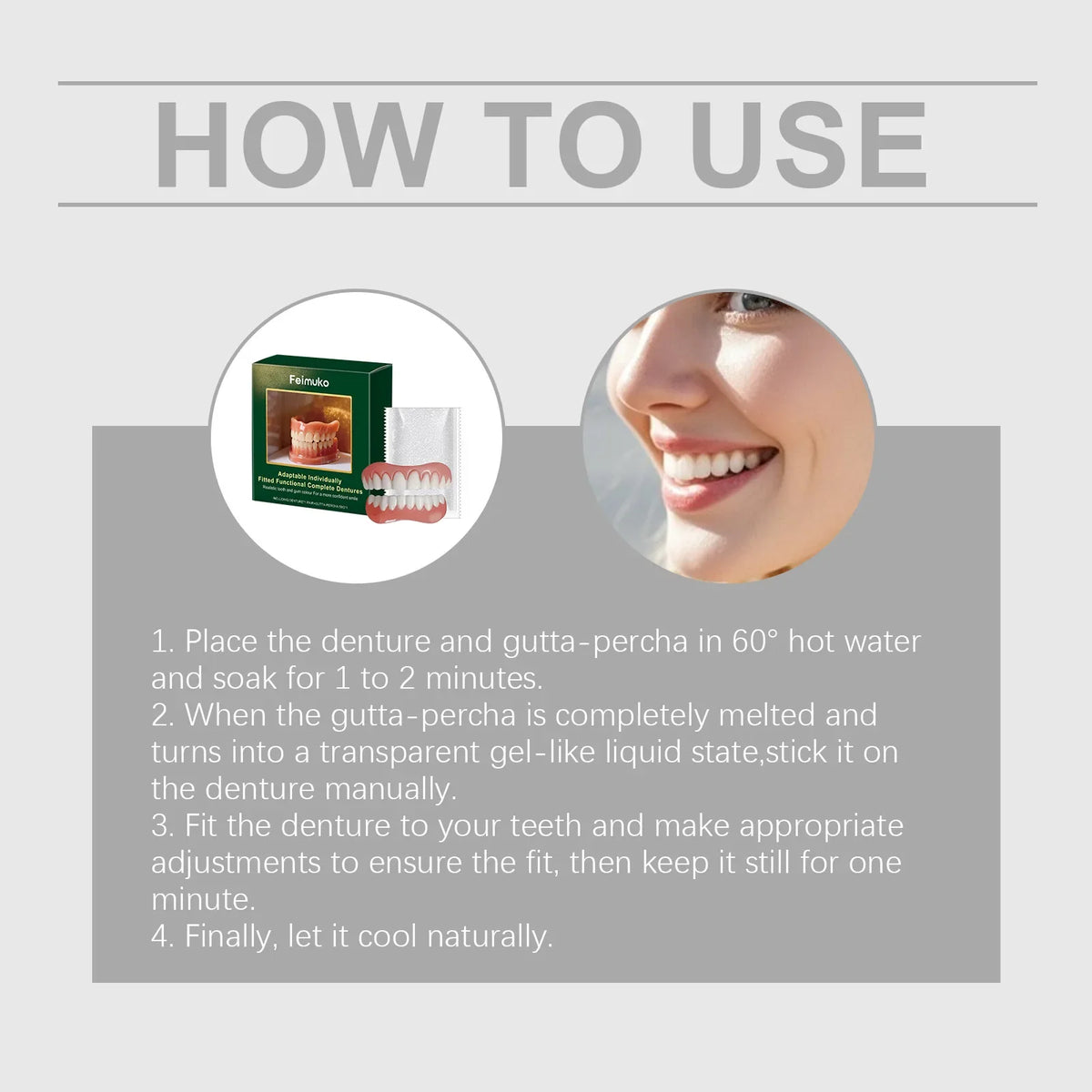 Silicone Denture Set – Comfort Fit Temporary Fake Teeth Kit
