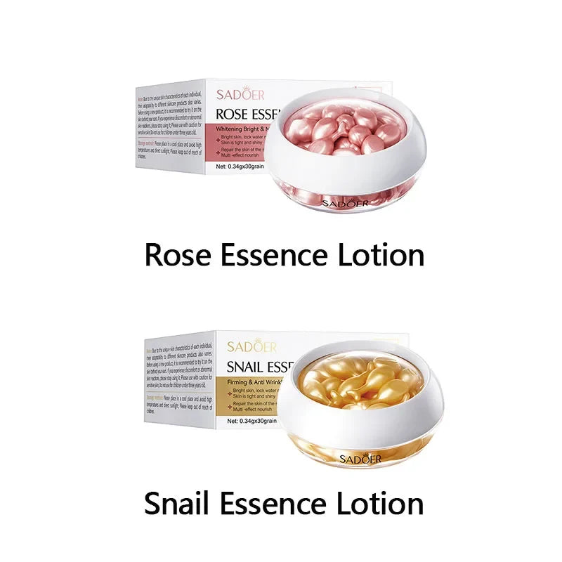 SADOER Snail Rose Capsule Essence Lotion 30pcs | Face Serum