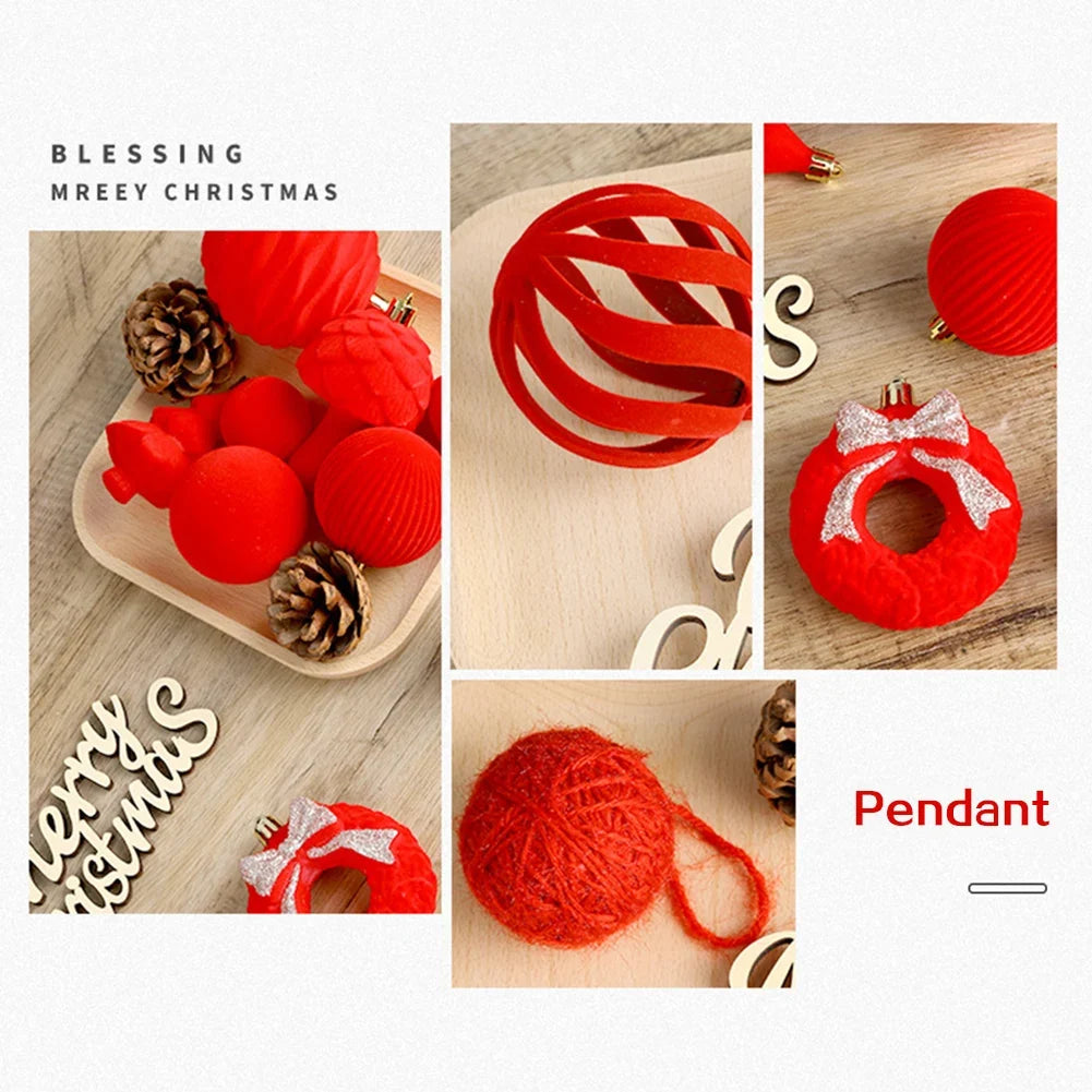 38-Piece Velvet Christmas Ball Ornaments – Mixed Color Set