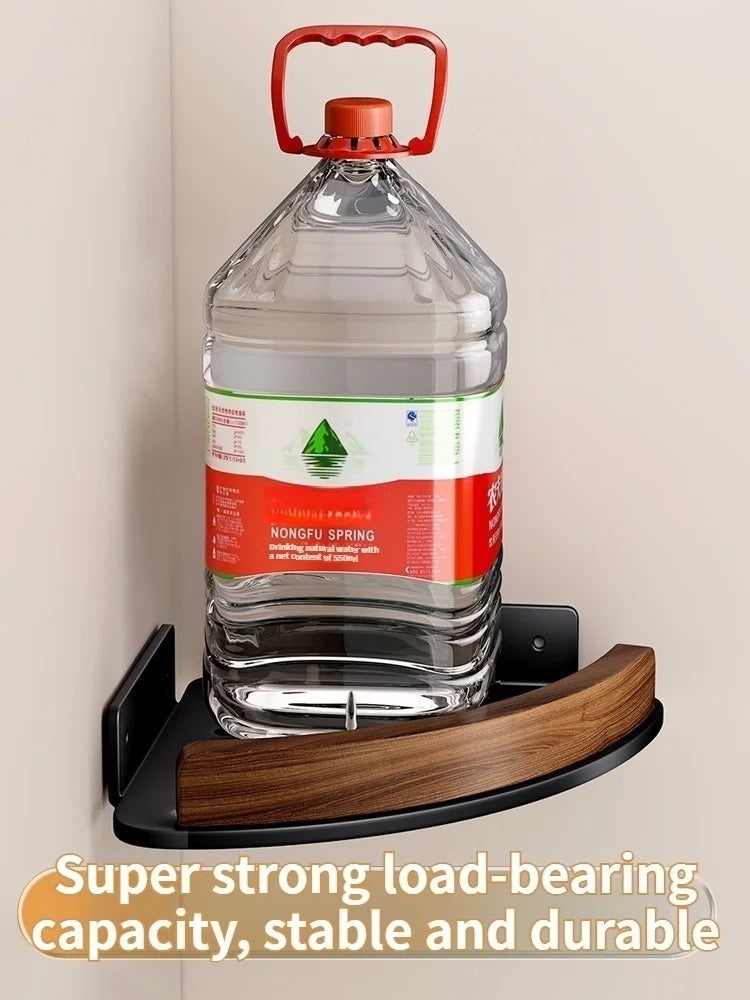 Wood Corner Wall Shelf – Bathroom Organizer Rack | Triangular