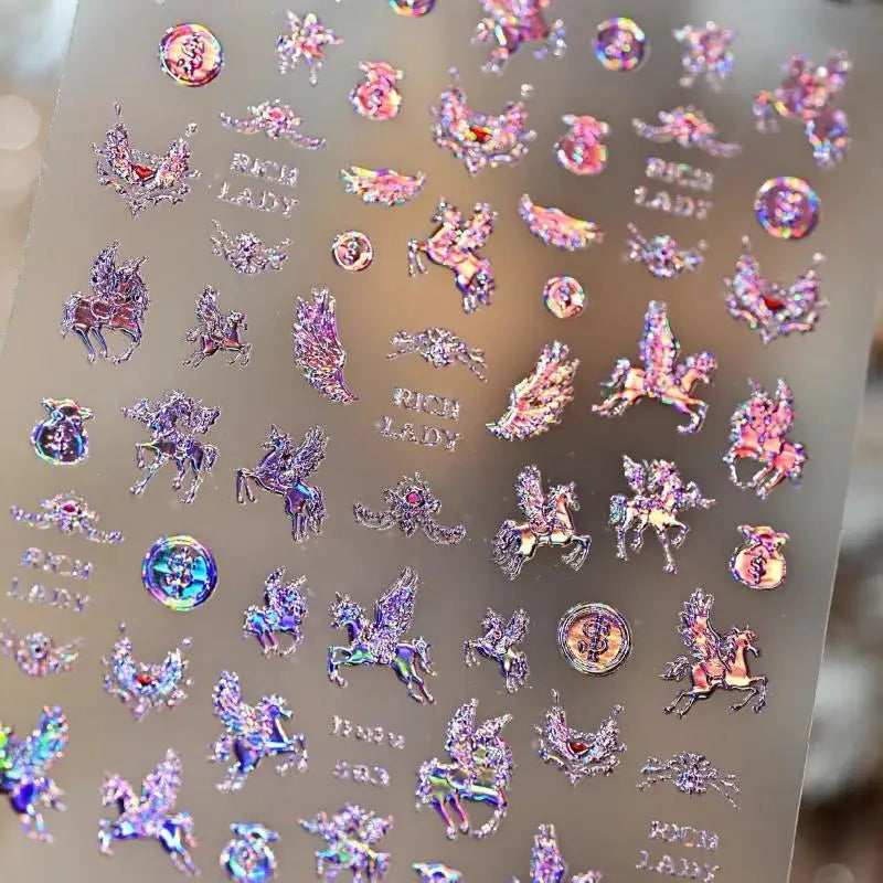 Dreamy Pony Nail Art Stickers | Cartoon Horse DIY Decals
