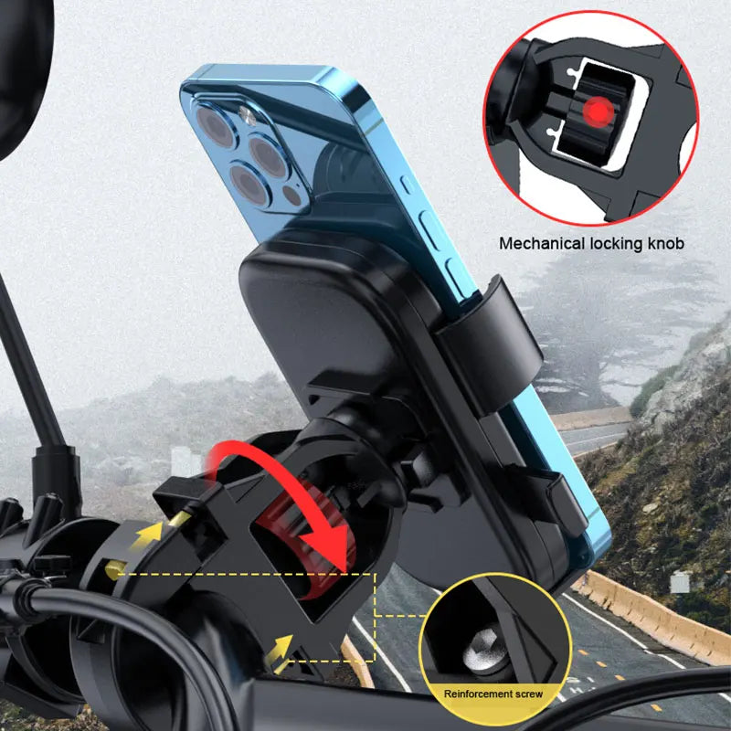 360° Rotatable Bike Phone Mount – Anti-Slip, 4.7–7.2"
