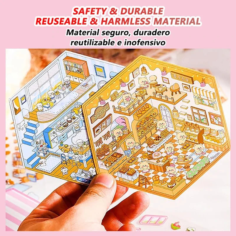 20-in-1 3D Cartoon Sticker Scene Book | DIY Creative Gift for Kids
