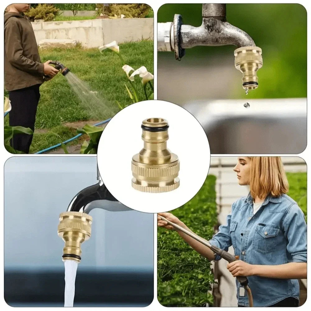 Brass Threaded Pipe Fitting 3/4" & 1/2" Garden Water Connector