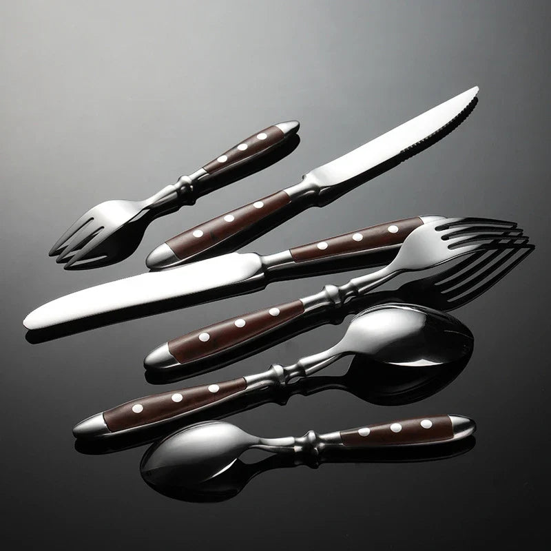 6-Piece Stainless Steel Flatware Set – Knife, Fork & Spoon