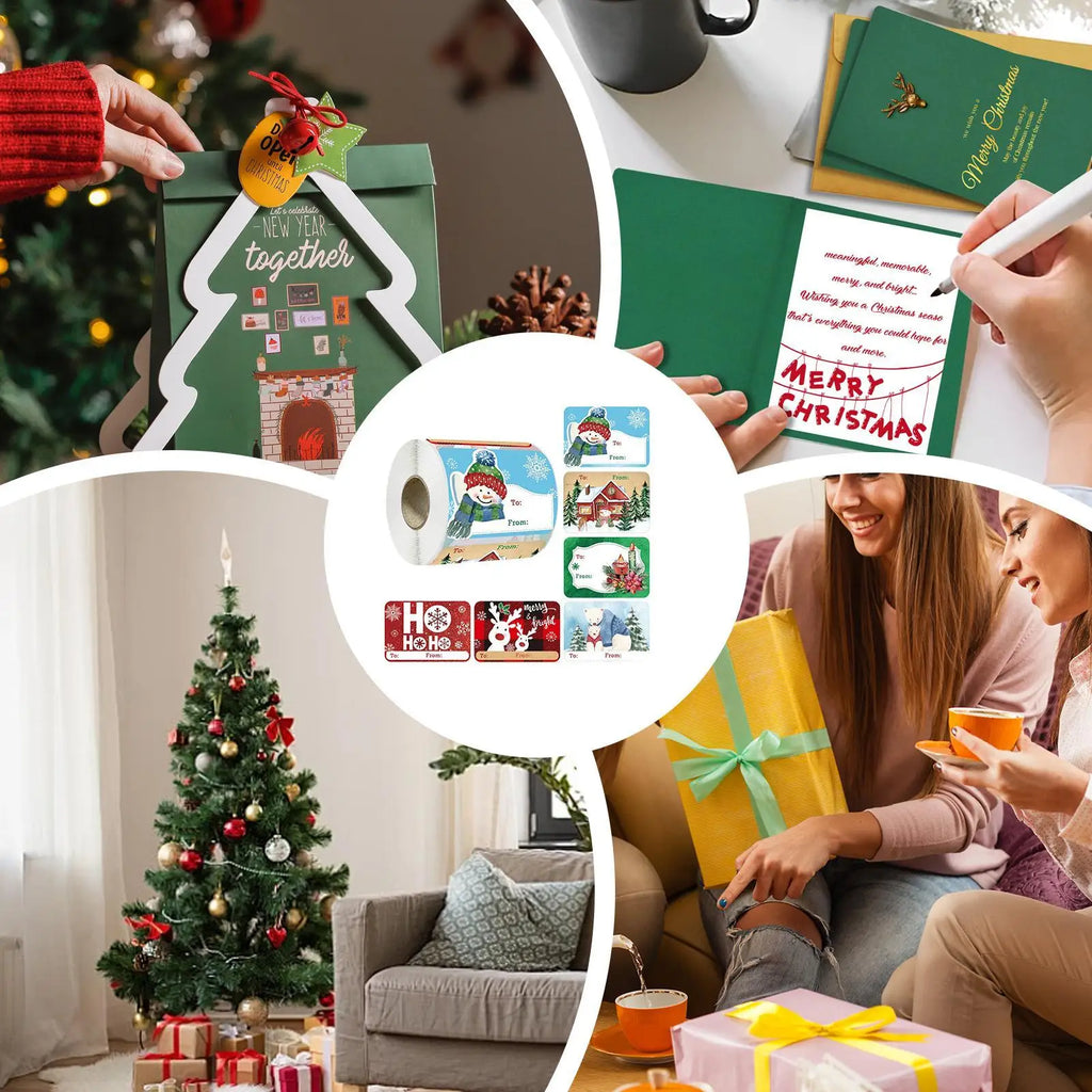 250pcs Christmas Stickers Self-Adhesive Festive Decals for Gifts