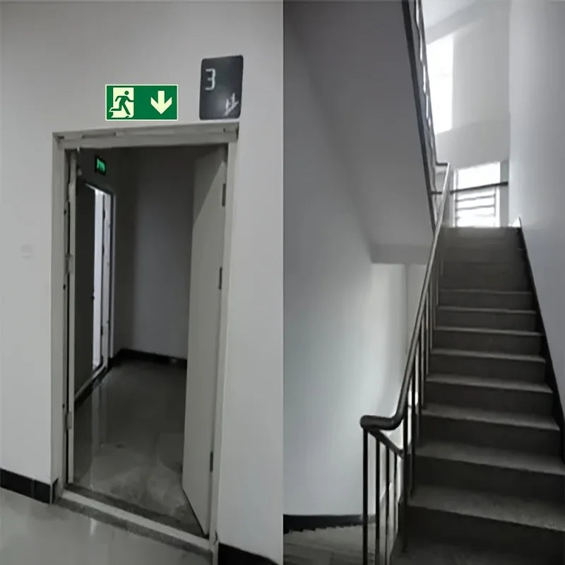 1 Luminous Exit Sign Sticker Emergency Evacuation Safety Wall