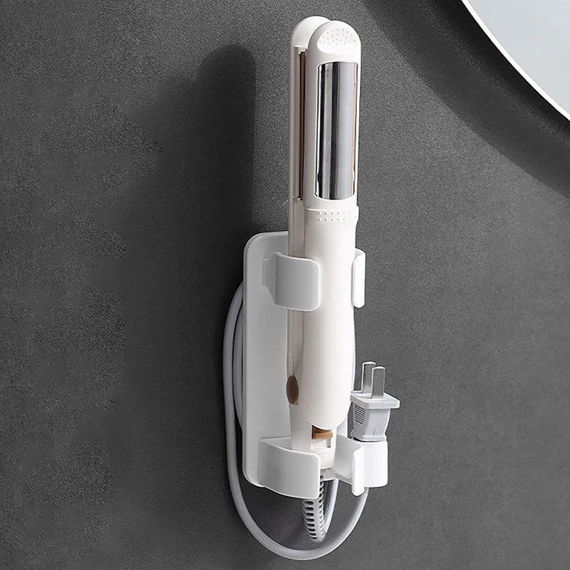 Wall-Mounted Hair Curler & Straightener Holder | Bathroom Organizer