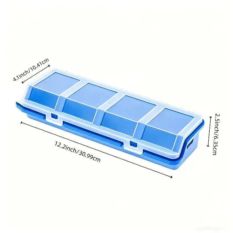 4-Compartment Plastic Parts Storage Box with Lid | Screw Organizer