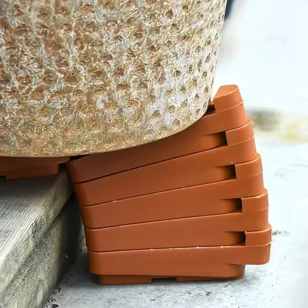 5-Pack Plastic Flower Pot Feet – Raised Ventilation Tray Pads