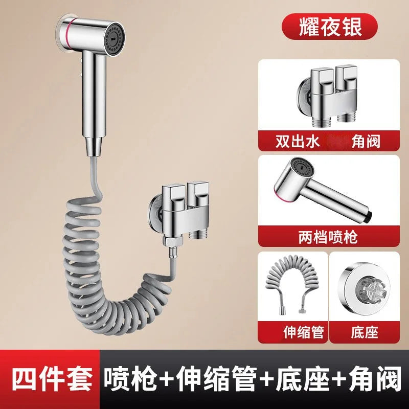 Wall-Mounted Bidet Sprayer | Double Outlet Angle Valve