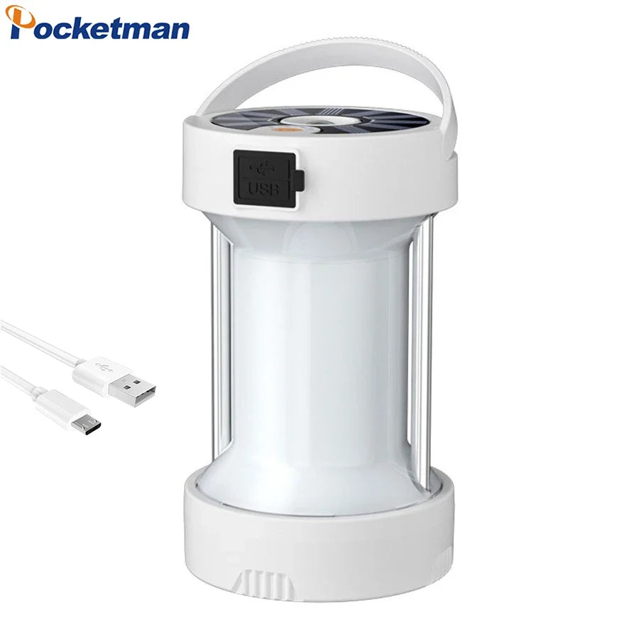 POCKETMAN Solar USB Camping Lantern – Magnetic, Waterproof LED