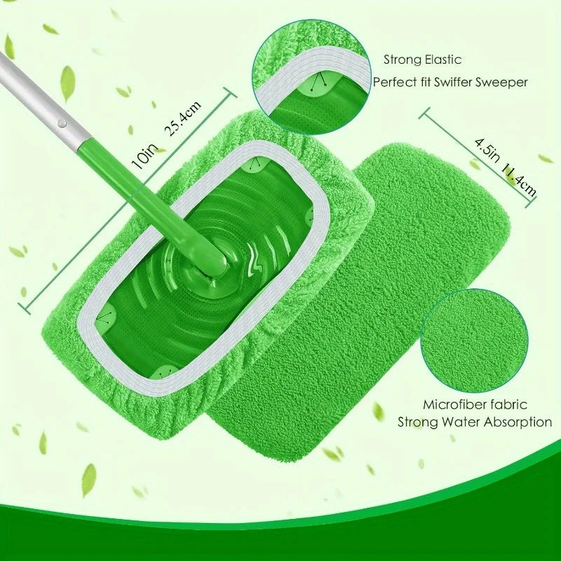4-Pack Reusable Microfiber Mop Pads – Universal Fit, High Absorption