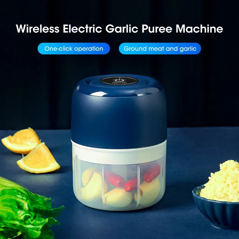 USB Mini Electric Food Grinder 250ml – Garlic & Veggie Chopper