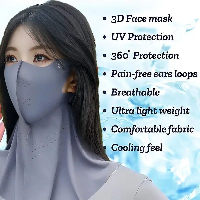 Women's UPF 50+ Sun Face Mask & Neck Cover | Cooling UV Shield