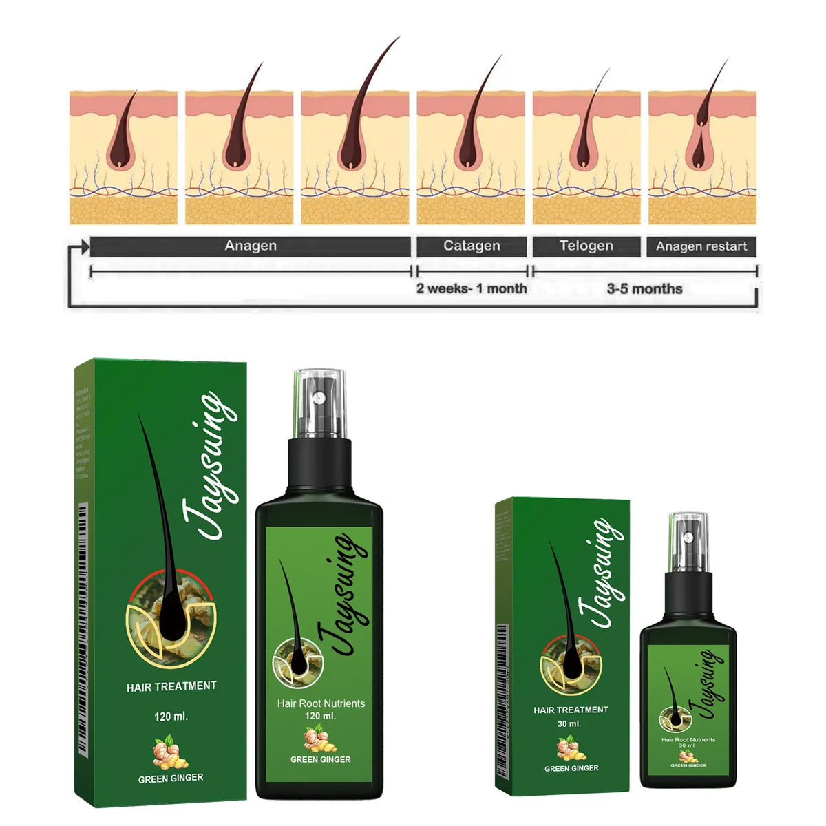 Ginger Hair Growth Spray – Anti-Baldness Scalp Treatment Serum