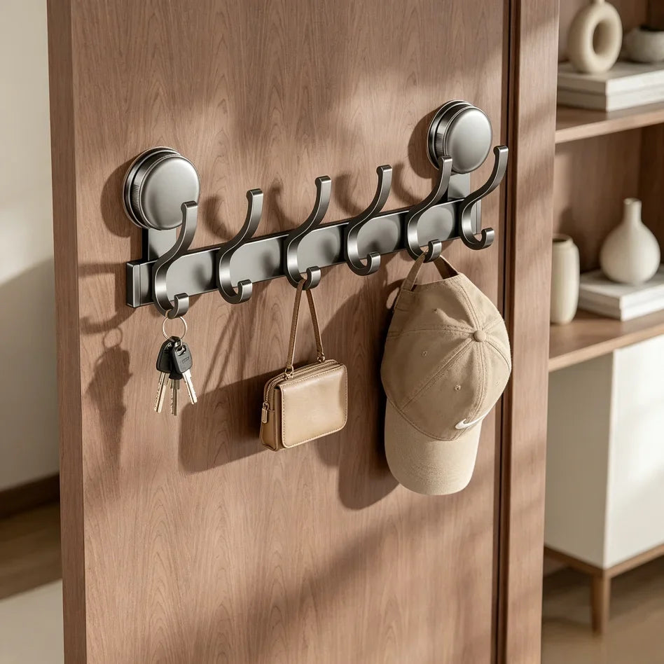 8-Pack Aluminum Suction Cup Hooks – No Drill Bathroom & Kitchen