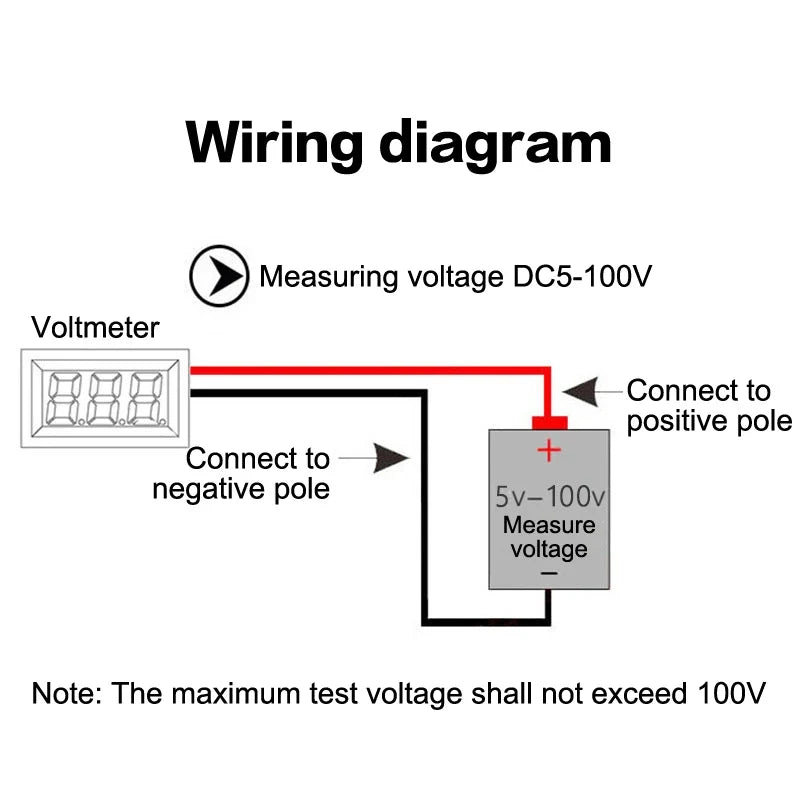 Waterproof DC 4-100V LED Digital Voltmeter – Vehicle Battery Monitor