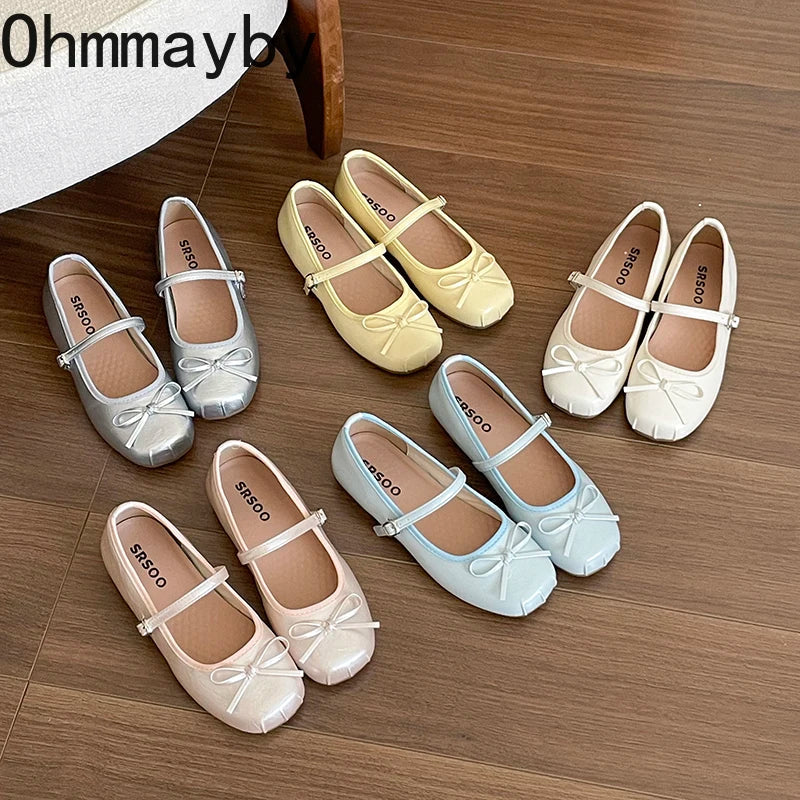 Women's Bow Mary Jane Ballet Flats – Sweet Elegant Shoes