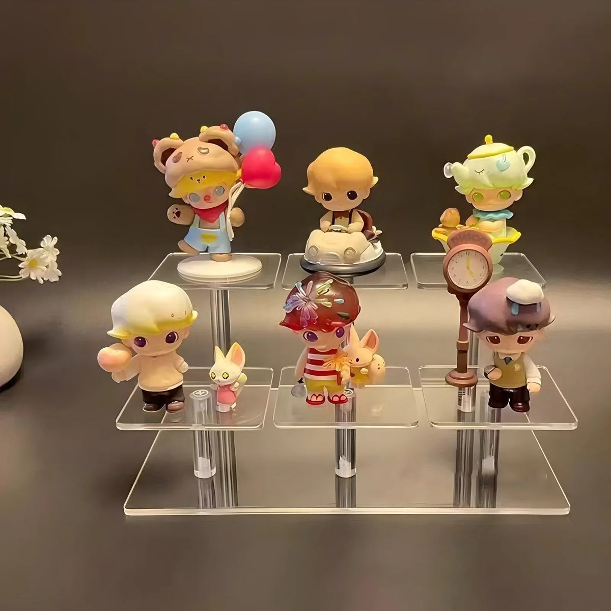 Acrylic Tiered Display Rack for Lipstick, Makeup & Figurines