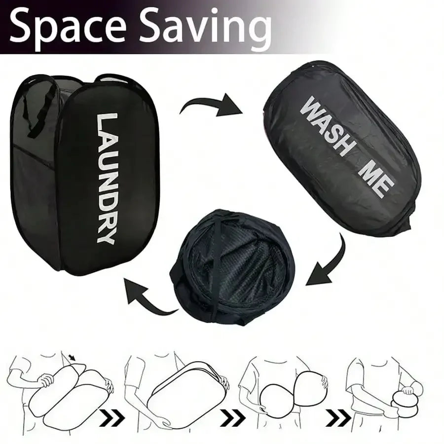 Portable Mesh Pop-Up Laundry Hamper | Collapsible Basket